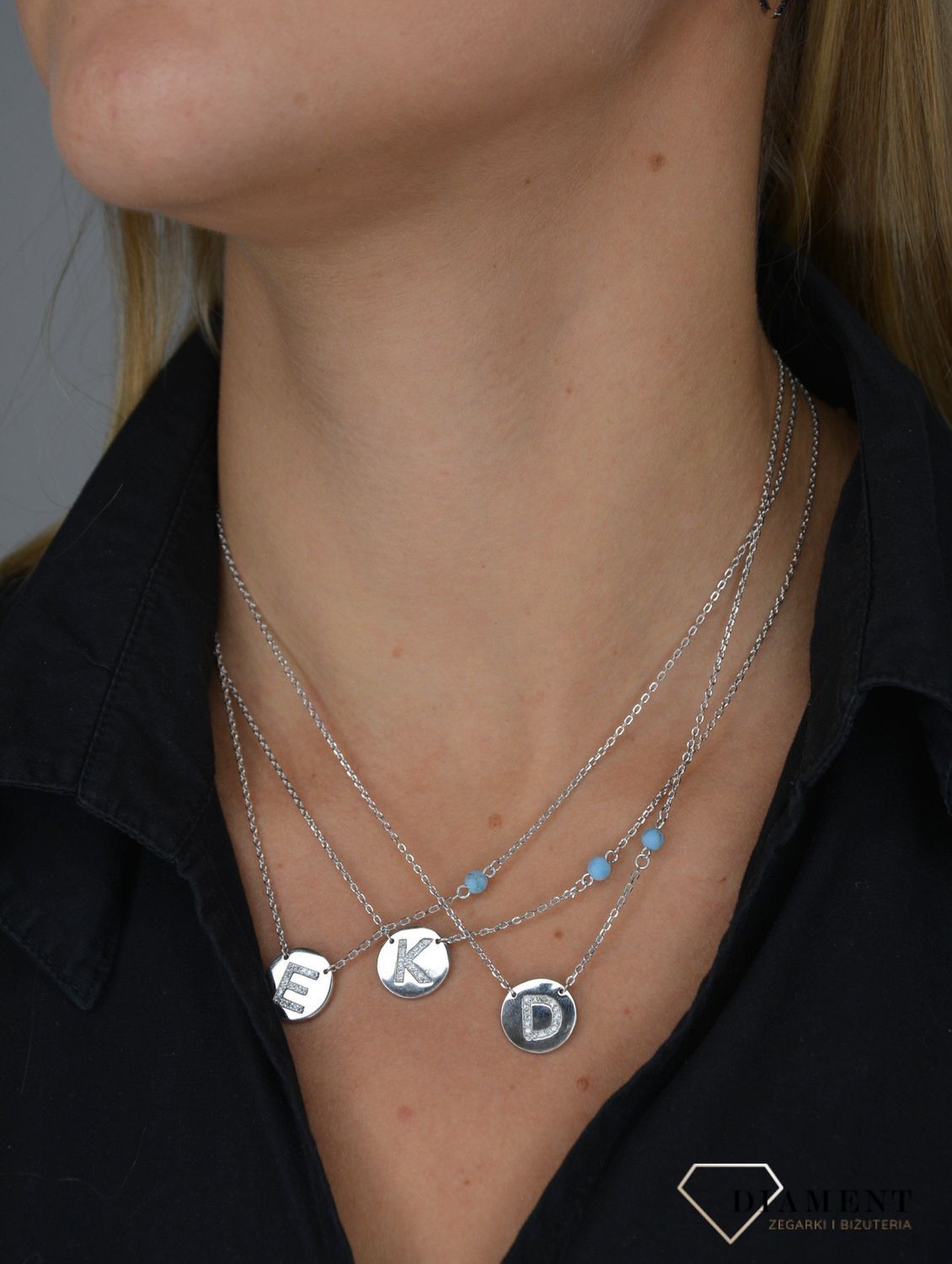 Naszyjnik srebrny z literką E w kółku DIA-ZAW-literkaE-925-kółko.jpg