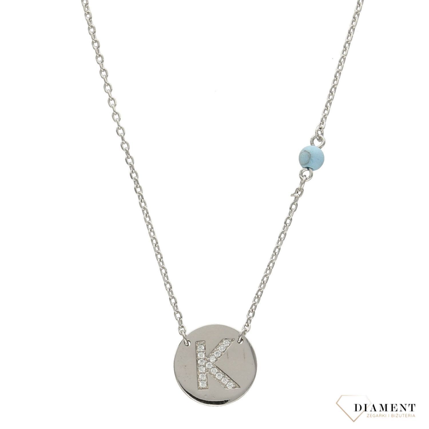 Naszyjnik srebrny z literką K w kółku DIA-ZAW-literkaK-925-kółko.jpg