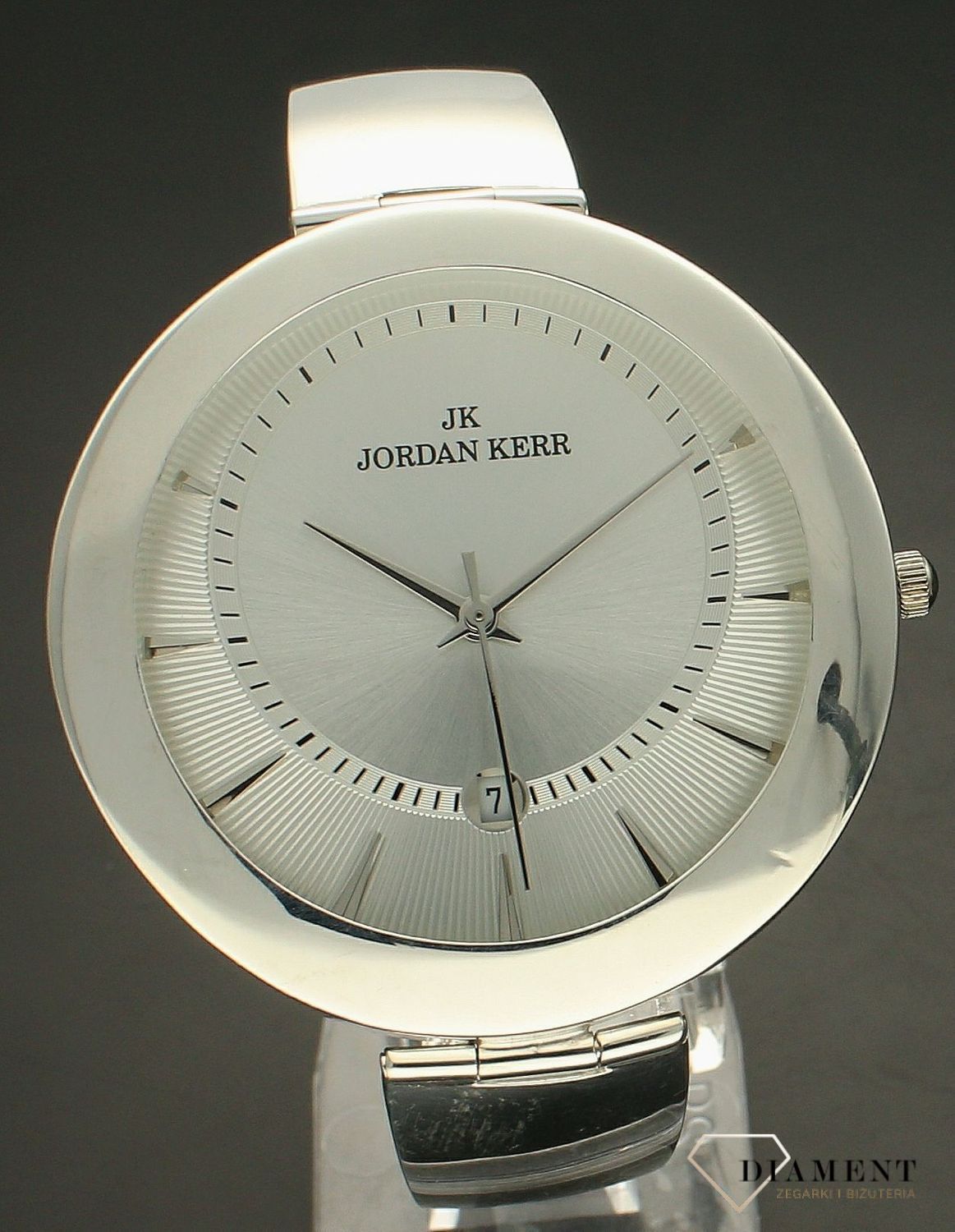 Zegarek damski srebrny sztywna bransoleta z grawerowaną tarczą DIA-ZEG-10921-925. Srebrny zegarek damski. Zegarek srebrny damski próby 925. Zegarek srebrny biżuteryjny. Damski zegarek srebrny na prezent (2).jpg