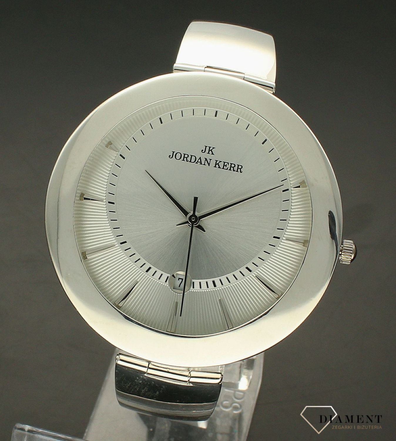 Zegarek damski srebrny sztywna bransoleta z grawerowaną tarczą DIA-ZEG-10921-925. Srebrny zegarek damski. Zegarek srebrny damski próby 925. Zegarek srebrny biżuteryjny. Damski zegarek srebrny na prezent (2).jpg