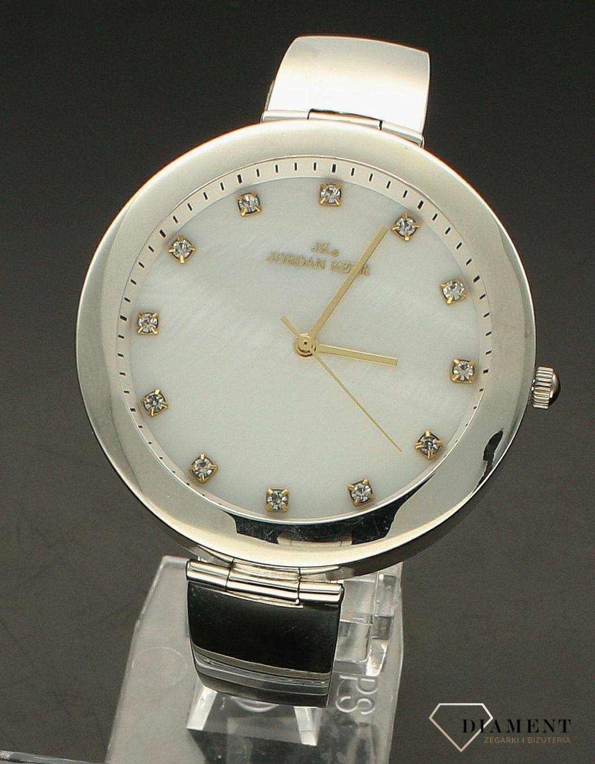 Zegarek damski srebrny sztywna bransoleta DIA-ZEG-10924-925. Srebrny zegarek damski. Zegarek srebrny damski próby 925. Zegarek srebrny biżuteryjny. Damski zegarek srebrny na prezent (2).jpg