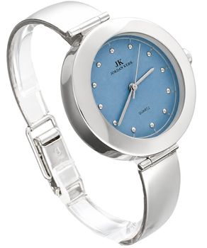 Srebrny zegarek damski 925 Jordan Kerr New AG – niebieska tarcza, bransoleta bangle  elegancki zegarek damski fashion.jpg