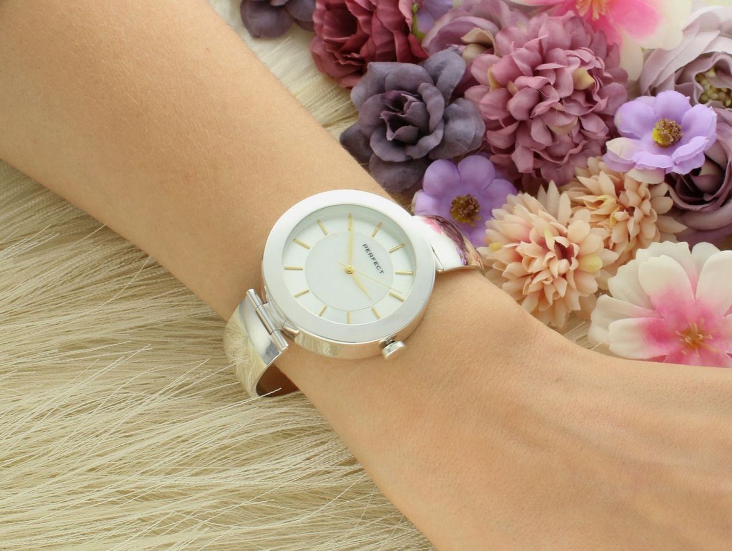 Zegarek Damski Perfect DIA-ZEG-13252-925 Srebrny 925 Masa Perłowa Złote Detale Grawer (3).jpg