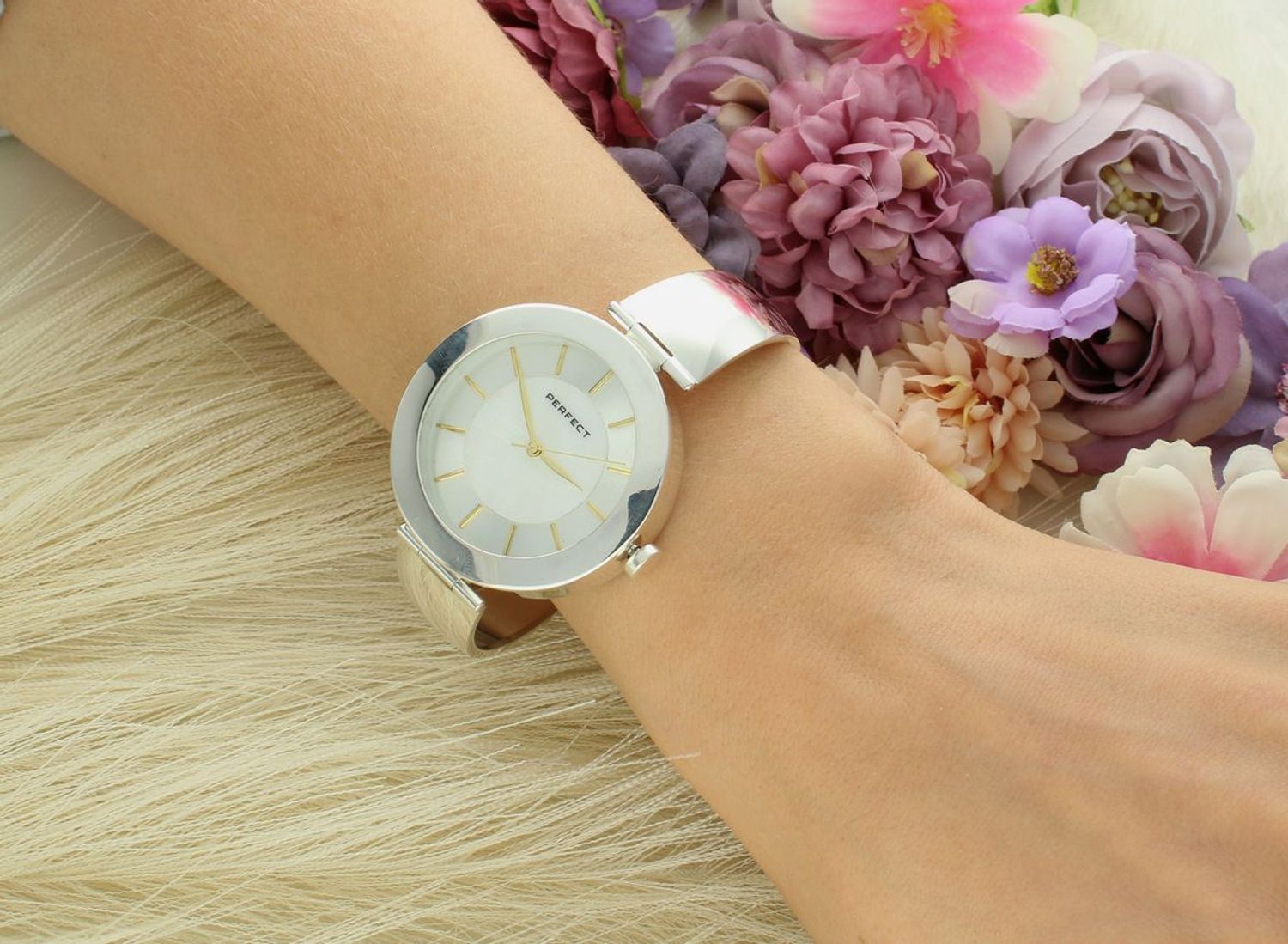 Zegarek Damski Perfect DIA-ZEG-13252-925 Srebrny 925 Masa Perłowa Złote Detale Grawer (3).jpg