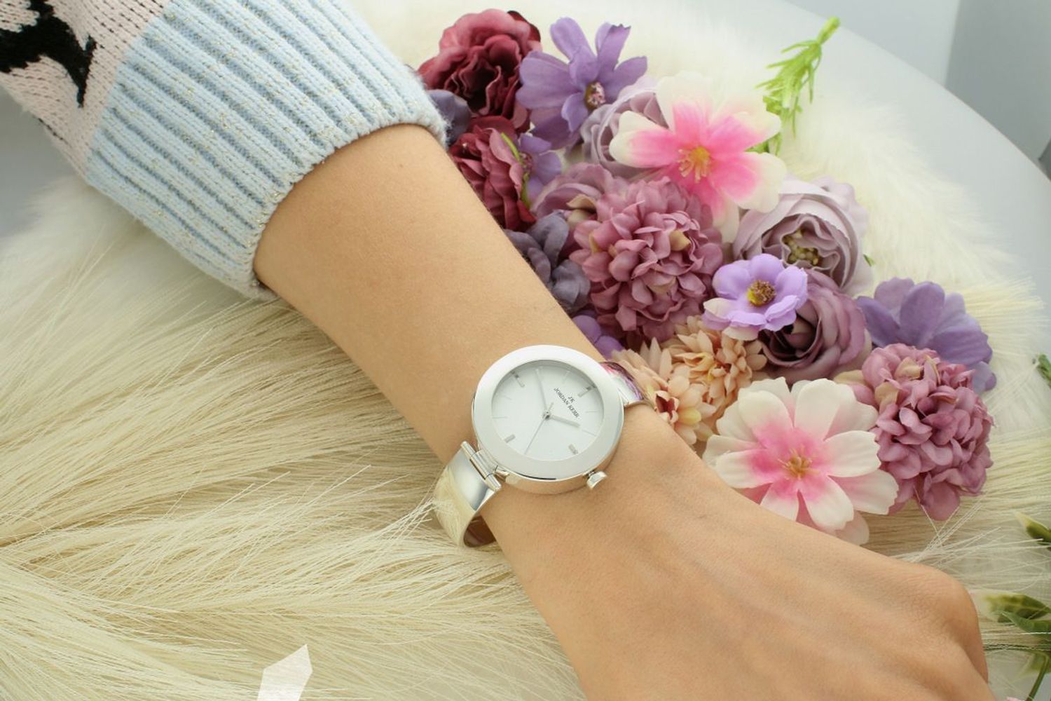 Zegarek Damski Jordan Kerr DIA-ZEG-13255-925 Srebrny 925 Gładka Tarcza Klasyczny Styl (3).jpg