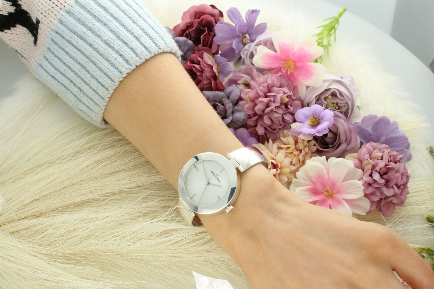 Zegarek Damski Jordan Kerr DIA-ZEG-13255-925 Srebrny 925 Gładka Tarcza Klasyczny Styl (3).jpg