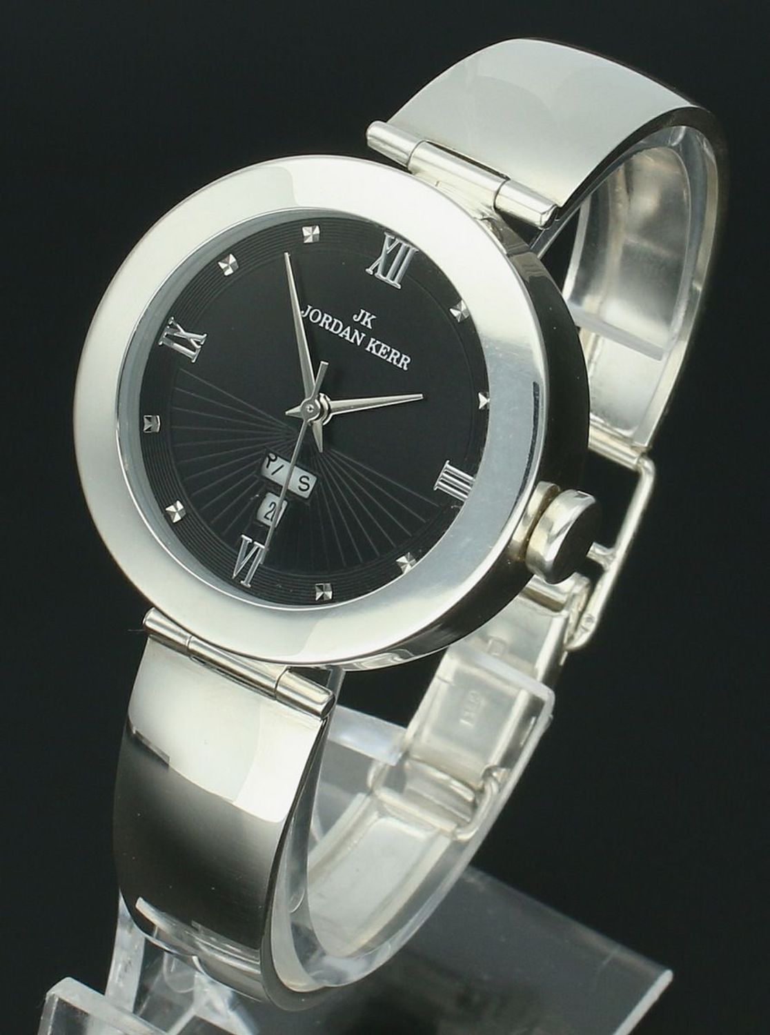 Zegarek Damski Jordan Kerr DIA-ZEG-13256-925 Srebrny 925 Czarna Tarcza Podwójny Datownik (2).jpg