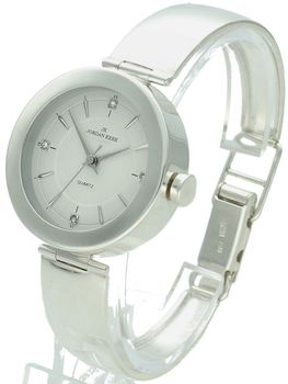 Elegancki damski zegarek srebrny próby 925 Jordan Kerr z białą tarczą, cyrkoniami i sztywną bransoletką. Stylowy dodatek na co dzień i na specjalne okazje.22.jpg