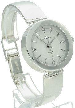 Elegancki damski zegarek srebrny próby 925 Jordan Kerr z białą tarczą, cyrkoniami i sztywną bransoletką. Stylowy dodatek na co dzień i na specjalne okazje.33.jpg