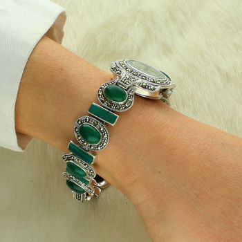 Srebrny zegarek 925 z markazytami i malachitem – elegancki model biżuteryjny (3).jpg