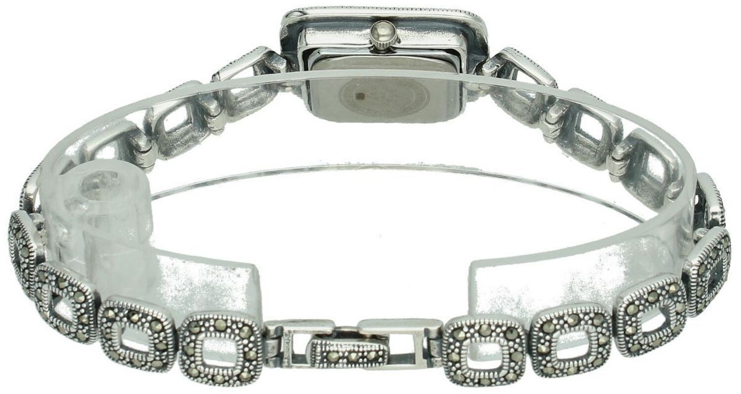 Damski zegarek srebrny 925 z markazytami – model DIA-ZEG-13848-925. Elegancki design, prostokątna tarcza, długość 21 cm, waga 40 g.1.jpg