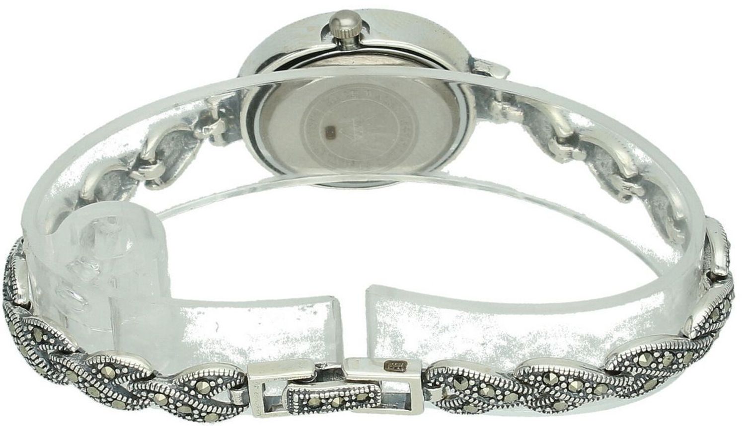 Zegarek damski srebrny DIA-ZEG-13849-925 z markazytami, owalna koperta 2,6 x 2,2 cm, długość zegarka 19 cm, zapięcie na zatrzask. Elegancki i efektowny dodatek.11.jpg