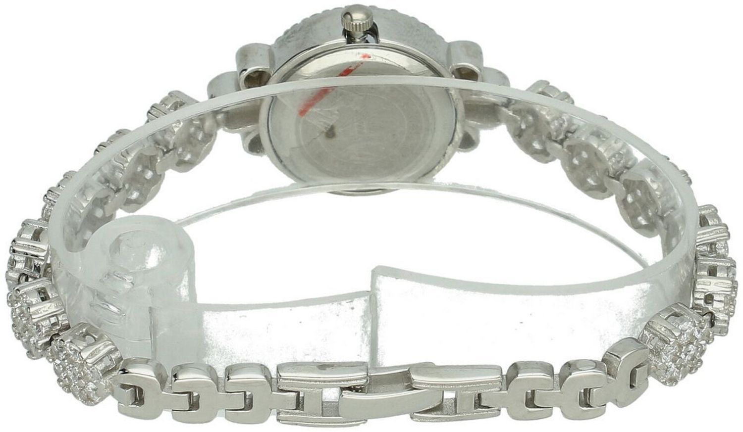 Zegarek damski srebrny DIA-ZEG-13857-925 z białymi cyrkoniami, tarcza 2,2 x 3,2 cm, długość zegarka 19 cm, zapięcie na zatrzask. Elegancki i efektowny dodatek.1.jpg