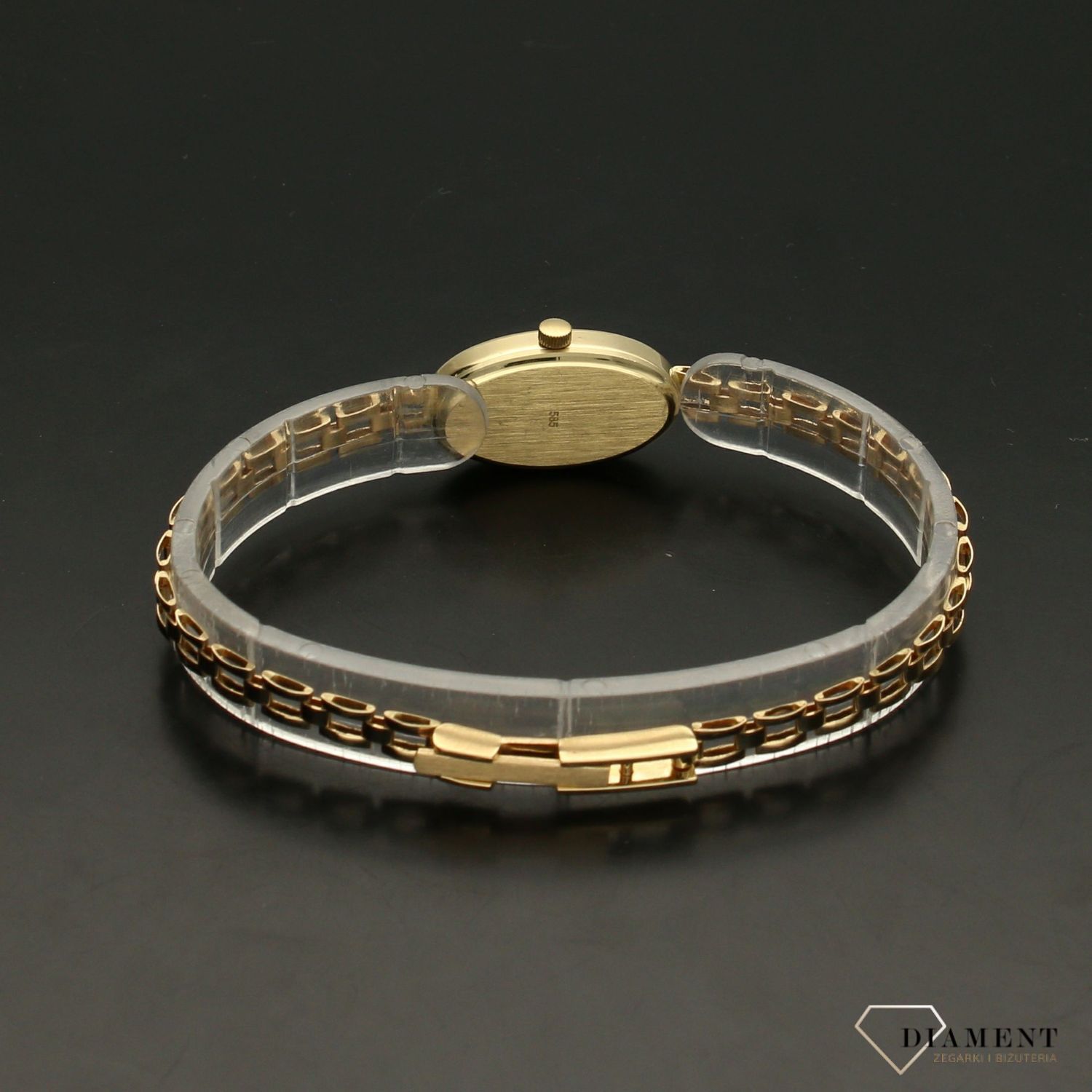 Zegarek złoty na bransolecie 'Minimalistyczny Owal' DIA-ZEG-3277-585 (1).jpg