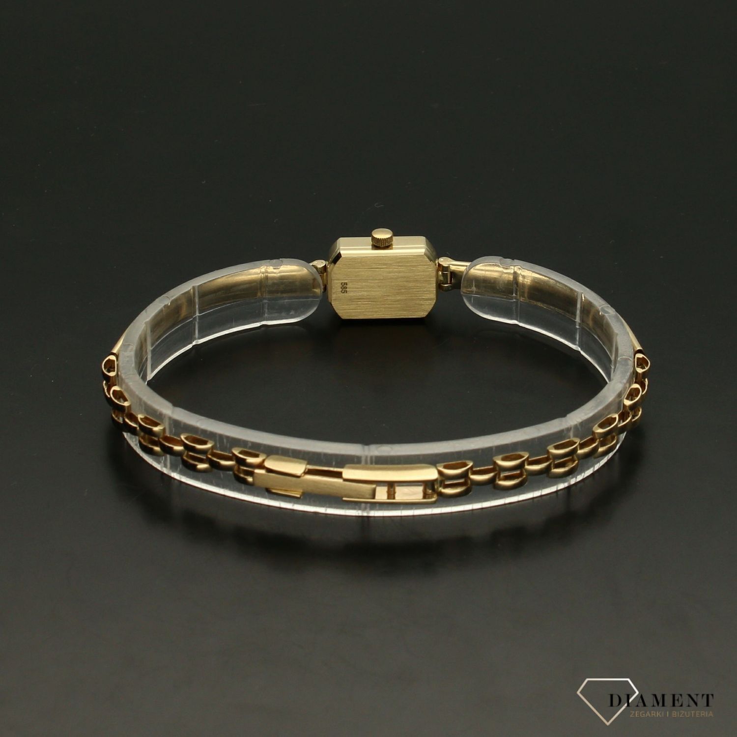 Zegarek damski ze złota na bransolecie 'Subtelny kwadracik'  DIA-ZEG-3278-585 (1).jpg