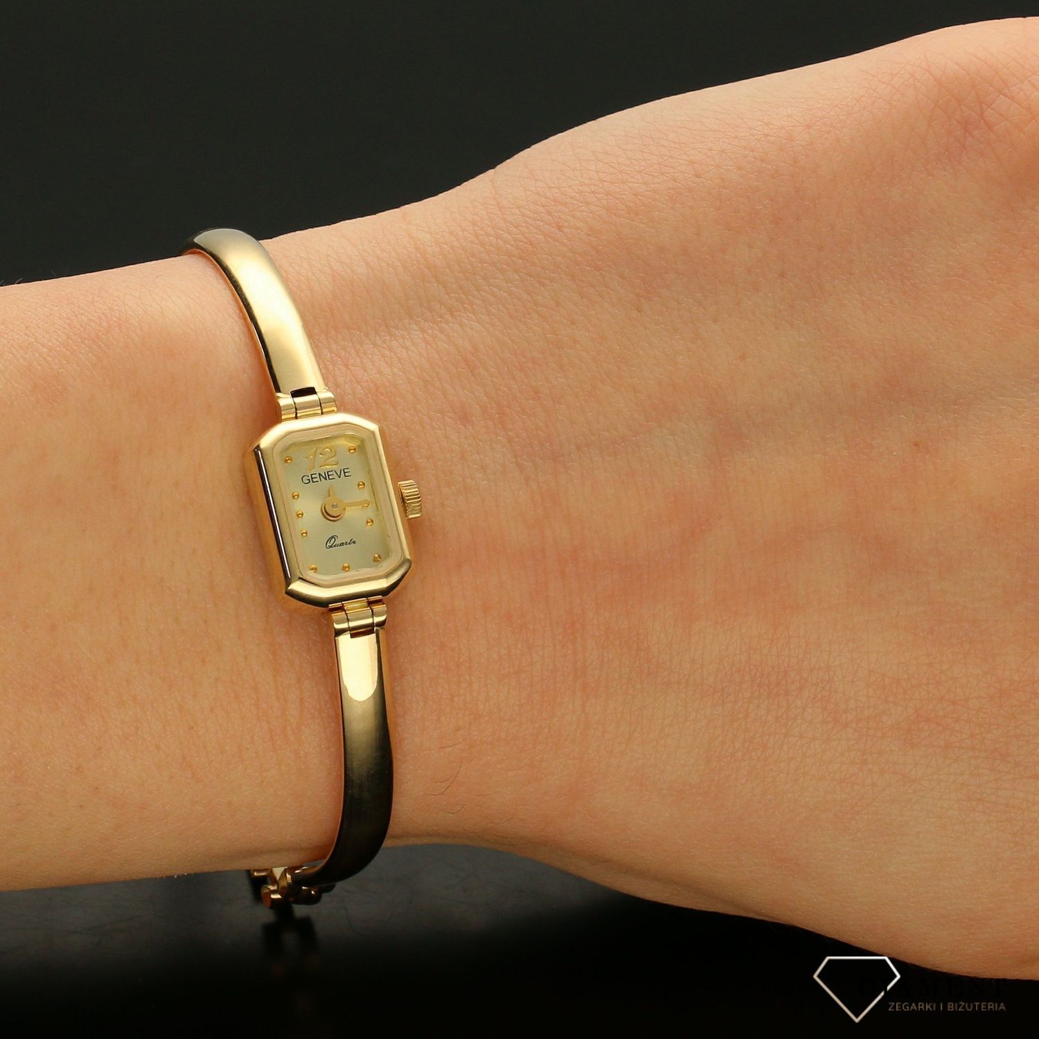 Zegarek damski ze złota na bransolecie 'Subtelny kwadracik'  DIA-ZEG-3278-585 (1).jpg
