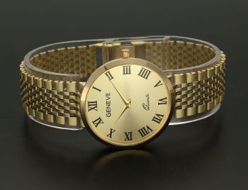 Złoty zegarek 585 damski duży na bransolecie Geneve DIA-ZEG-7825-585. Czytelna tarcza w nieskazitelnym złotym kolorze emanuje subtelnością. Elegancki i kobiecy złoty zegarek świetnie sprawdzi się na prezent dla ukocha (6).jpg