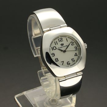 Zegarek srebrny damski z czytelna tarczą na sztywnej bransolecie  (1).jpg