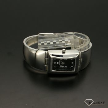 Zegarek damski srebrny na sztywnej bransolecie 'Czarny prostokąt' DIA-ZEG-SREBRNY3-925 (3).jpg