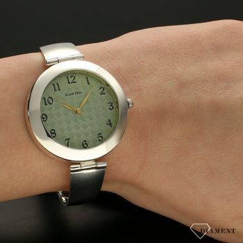 Zegarek damski srebrny na bransolecie 'Zielone wzory' DIA-ZEG-SREBRNY5-925 (5).jpg