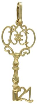 Zawieszka złota Klucz próba 333, DIA0ZAW-1525-333 przód.jpg