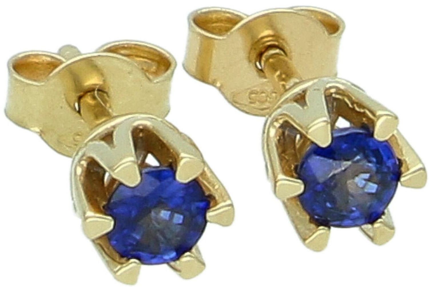 Złote kolczyki z naturalnym szafirem 0.60 ct – złoto 585 z certyfikatem szafir.jpg