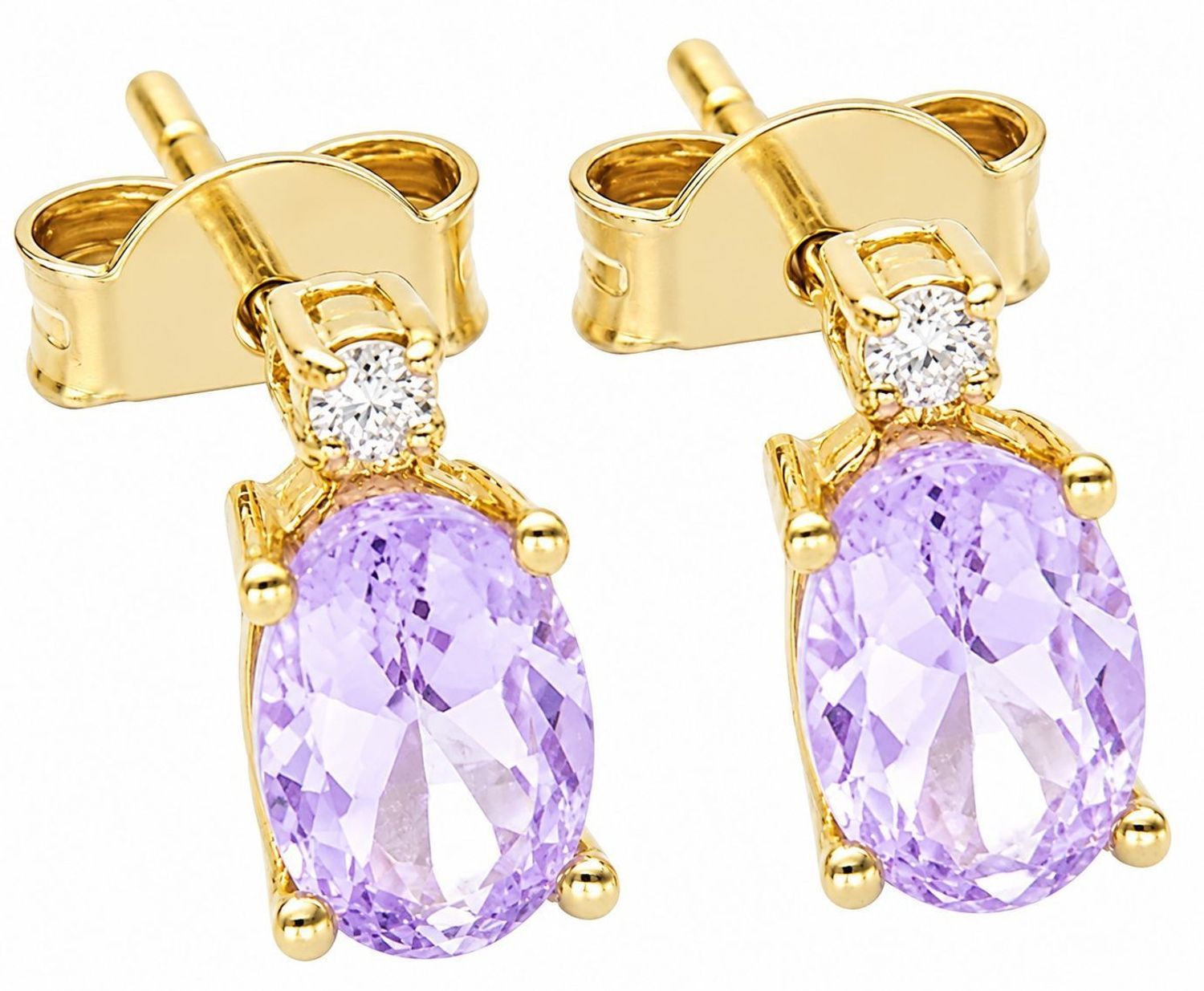 Złote kolczyki damskie 585 z ametystem i diamentami 0,03 ct2.jpg