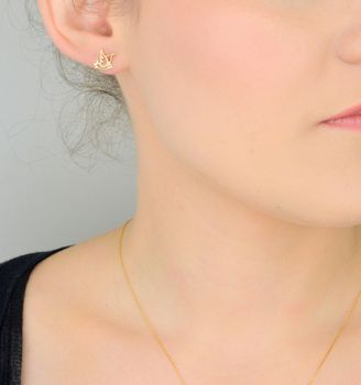 Kolczyki złote damskie 585 Jaskółki z diamentami 0,03 ct.t DIAKLCKO023Z585B0.03  (2).JPG