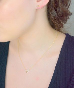 Naszyjnik złoty serce z Diamentami, 11 Diamentów 0,06 ct DIANSZC023Z585B0.06. Naszyjnik z zawieszką w formie serca.  (3).JPG