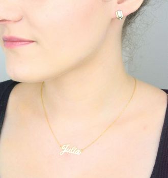 Złoty naszyjnik damski imię Julia z Diamentem 0,005 ct.. DIANSZC067Z585JULIA (1).JPG