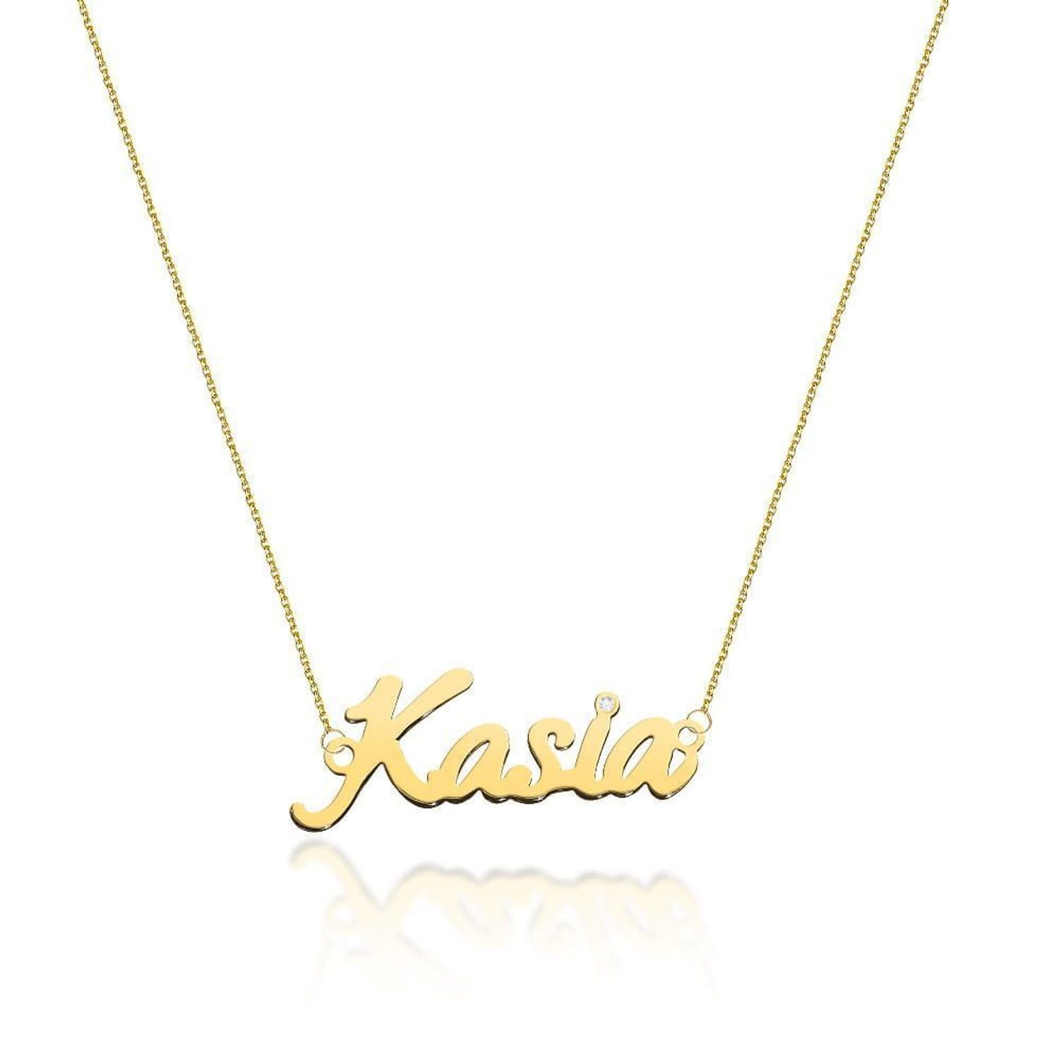 Złoty naszyjnik damski 585 z imieniem  Kasia 0,005 ct..jpg