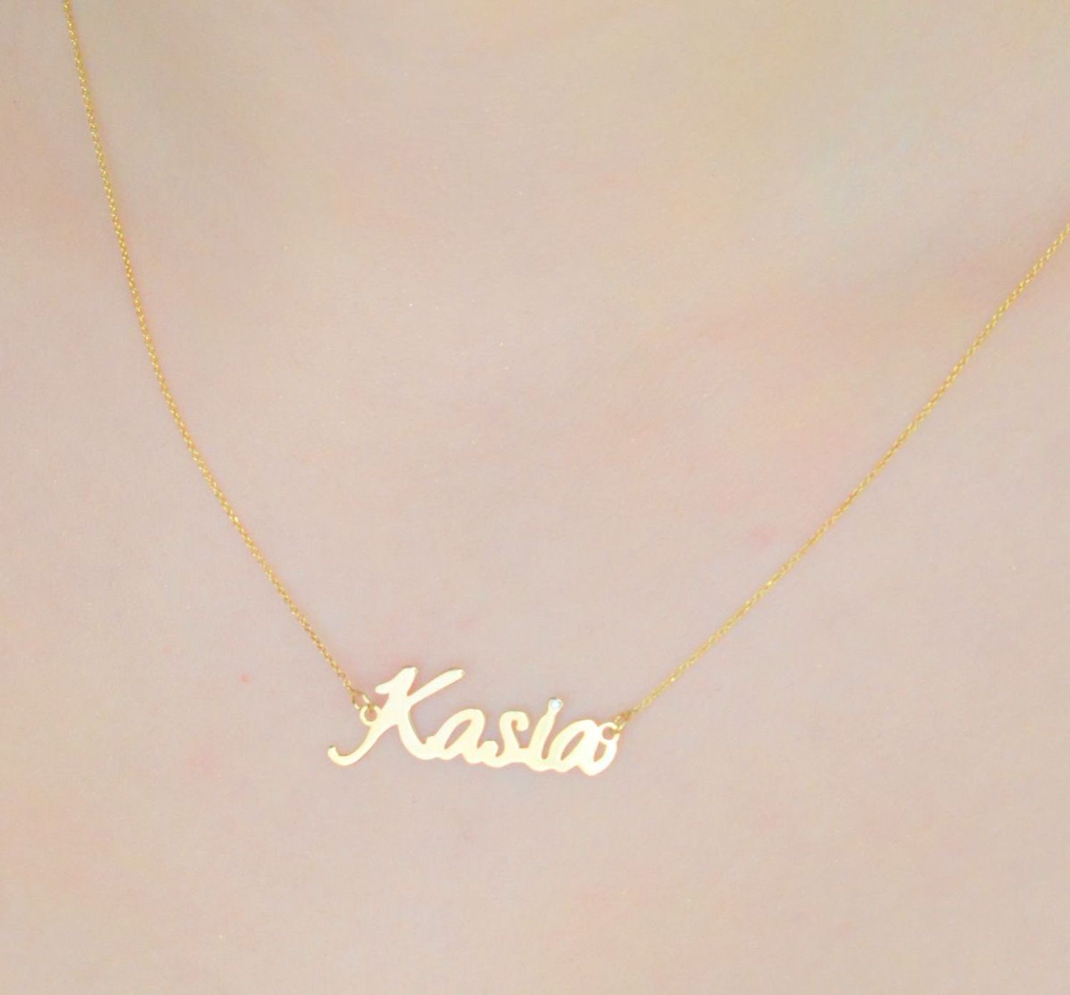 Złoty naszyjnik damski 585 z imieniem  Kasia 0,005 ct..jpg