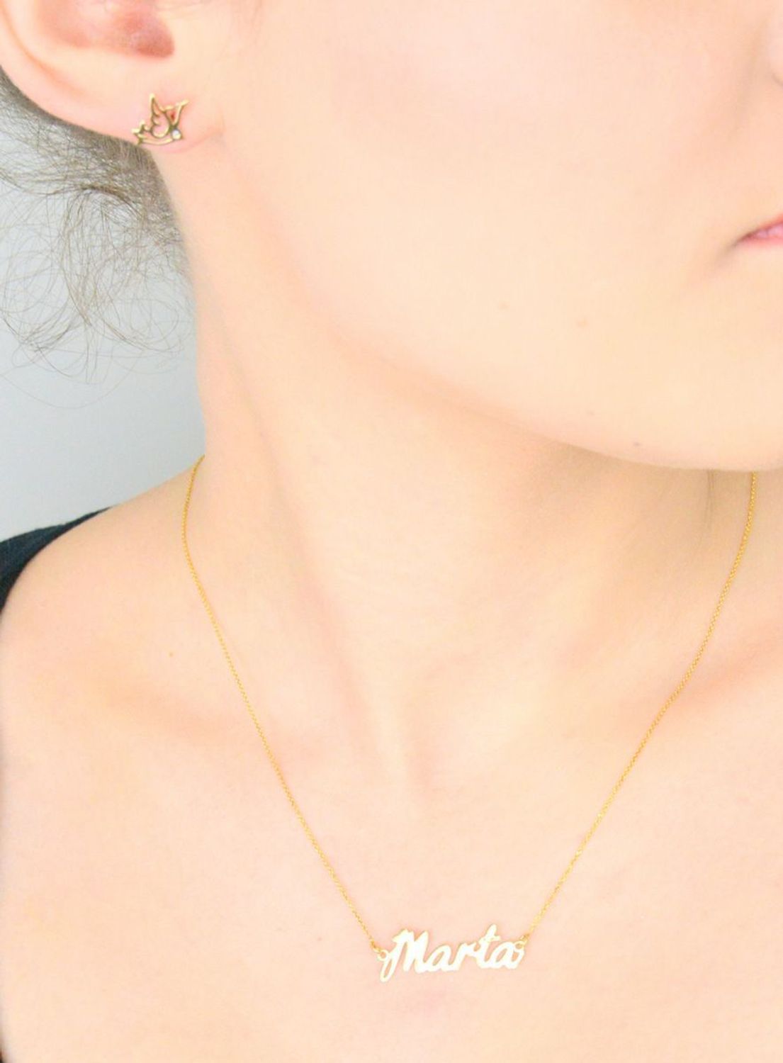 Złoty naszyjnik damski 585 z imieniem Marta z Diamentem 0,005 ct..jpg