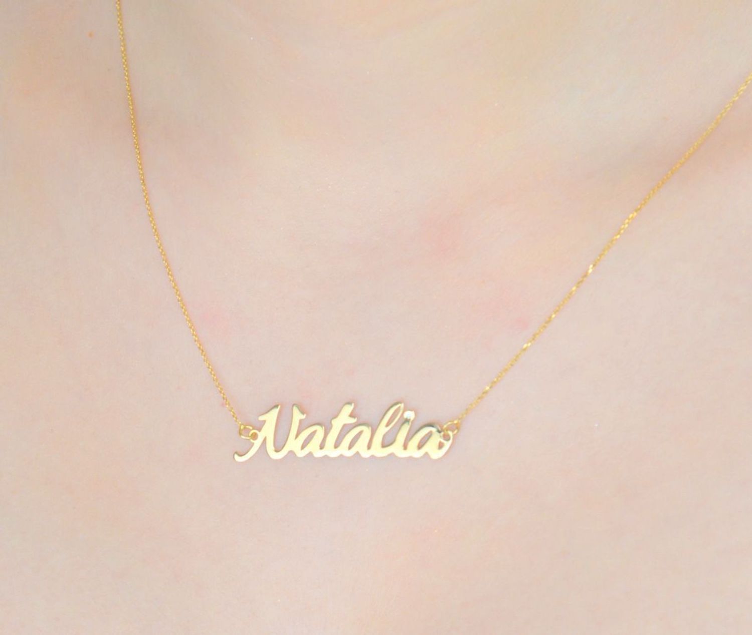 Złoty naszyjnik damski 585 z imieniem Natalia z Kasia 0,005 ct..jpg