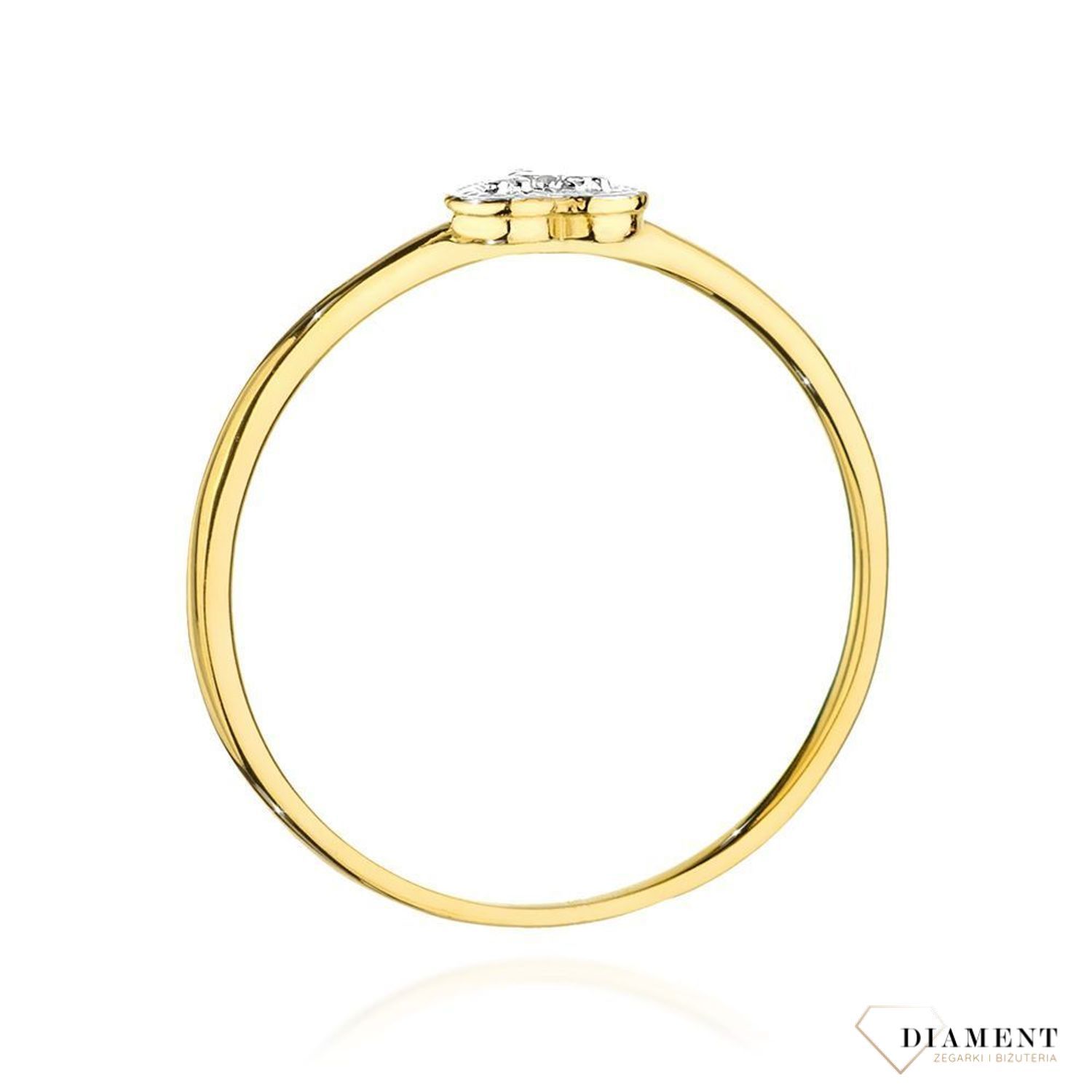 Złoty pierścionek damski 585 Serduszko z Diamentami 0.02ct 585. DIAPRSBC042Z585B0.02. Pierścionek z żółtego 14 karatowego złota z Diamentami, idealny prezent dla każdej kobiety. Możliwość zamówienia Twojego Rozmiaru..jpg
