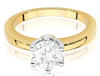 Pierścionek złoty W0482 z diamentem laboratoryjnym 1.00 ct (6.5 mm, VS2 F). Wykonany z żółtego złota próby 585, waga 3.7–4.9 g, wysokość korony 7.0 mm. Luksusowy pierścionek Premium, idealny 32.jpg