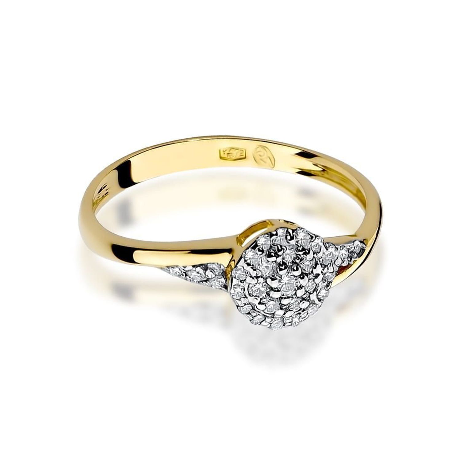 Pierścionek złoty z DIAPRSW018Z585B0.20 Pierścionek damski bogato zdobiony diamentami, złota biżuteria z 31 Diamentami Damski pierścionek 1.jpg