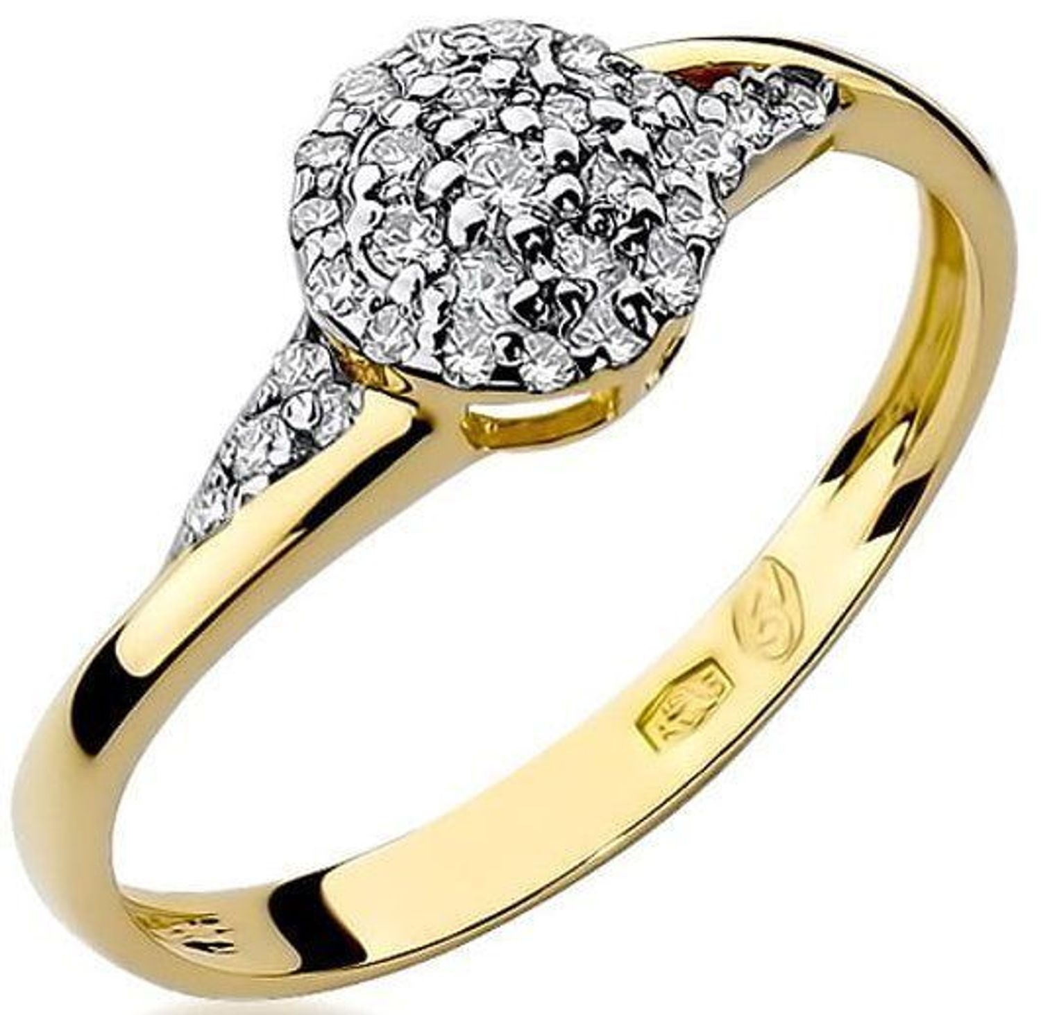 Pierścionek złoty z DIAPRSW018Z585B0.20 Pierścionek damski bogato zdobiony diamentami, złota biżuteria z 31 Diamentami Damski pierścionek 1.jpg