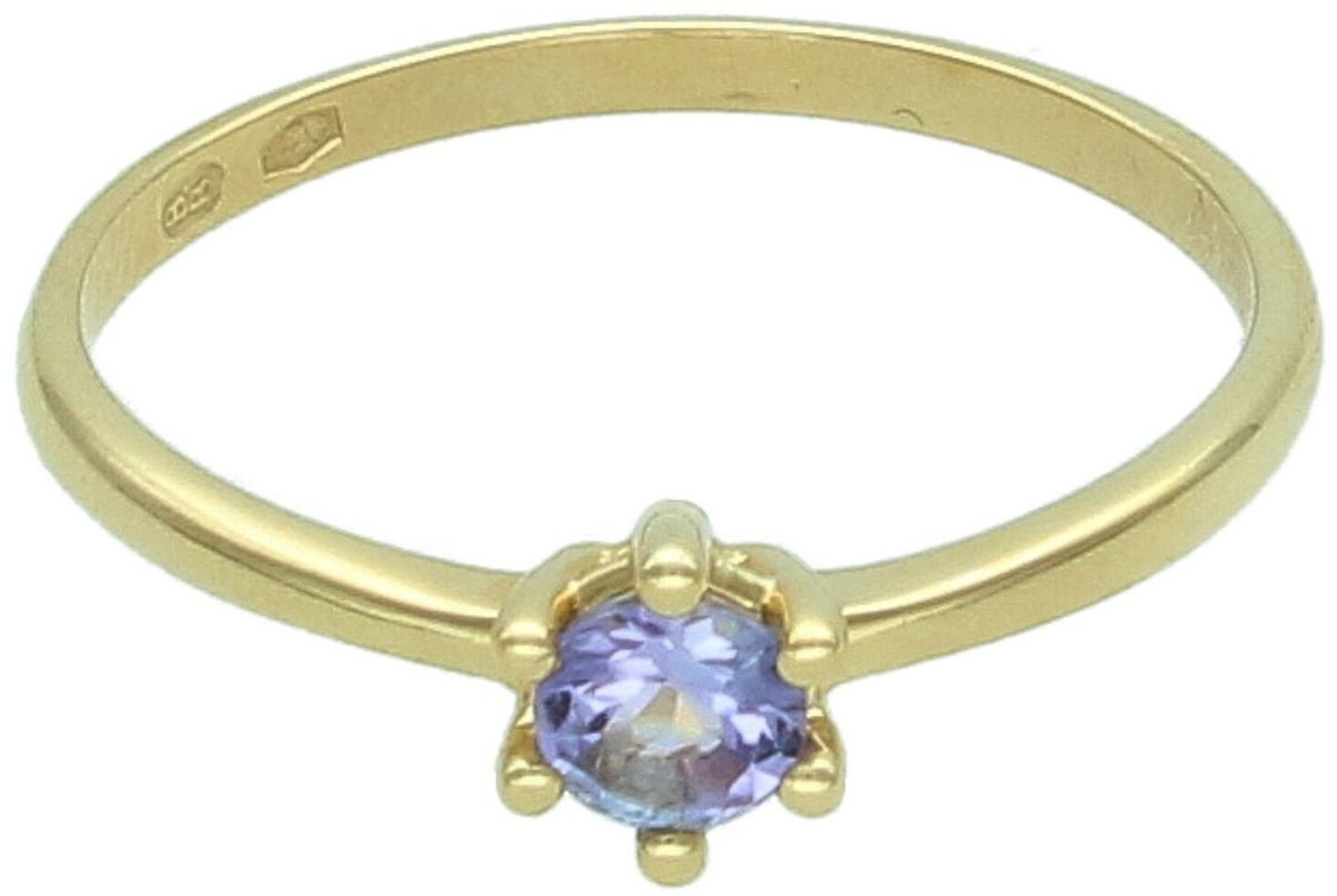 Złoty pierścionek damski 585 z tanzanitem 0,35 ct – rozmiar 14.jpg