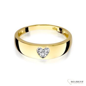Złoty pierścionek damski 585 Złota obrączka z Diamentami 0.03 ct DIAPRSW064Z585B0.03 Pierścionek z żółtego 14 karatowego złota z Diamentami, idealny prezent dla każdej kobiety. Możliwość zamówienia Twojego Rozmiaru. (2).jpg