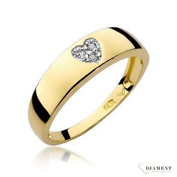 Złoty pierścionek damski 585 Złota obrączka z Diamentami 0.03 ct DIAPRSW064Z585B0.03 Pierścionek z żółtego 14 karatowego złota z Diamentami, idealny prezent dla każdej kobiety. Możliwość zamówienia Twojego Rozmiaru..jpg