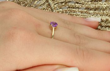 Złoty pierścionek damski 585 z ametystem 0,50 ct – rozmiar 16 PR 585.jpg