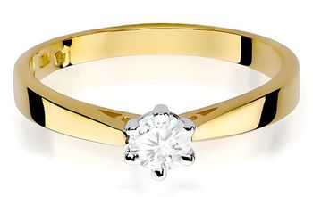 Złoty pierścionek z diamentem laboratoryjnym W0229B – złoto 585 w kolorze żółtym, diament 0.25 ct (VS2 F, 4.1 mm). Elegancka, etyczna biżuteria o wadze 1.7–2.5 g. 2.jpg