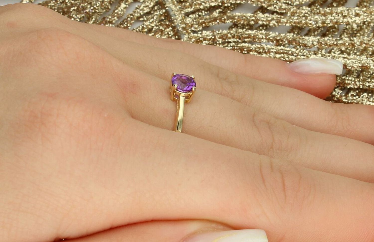 Złoty pierścionek damski 585 z ametystem 0,50 ct – rozmiar 16.jpg
