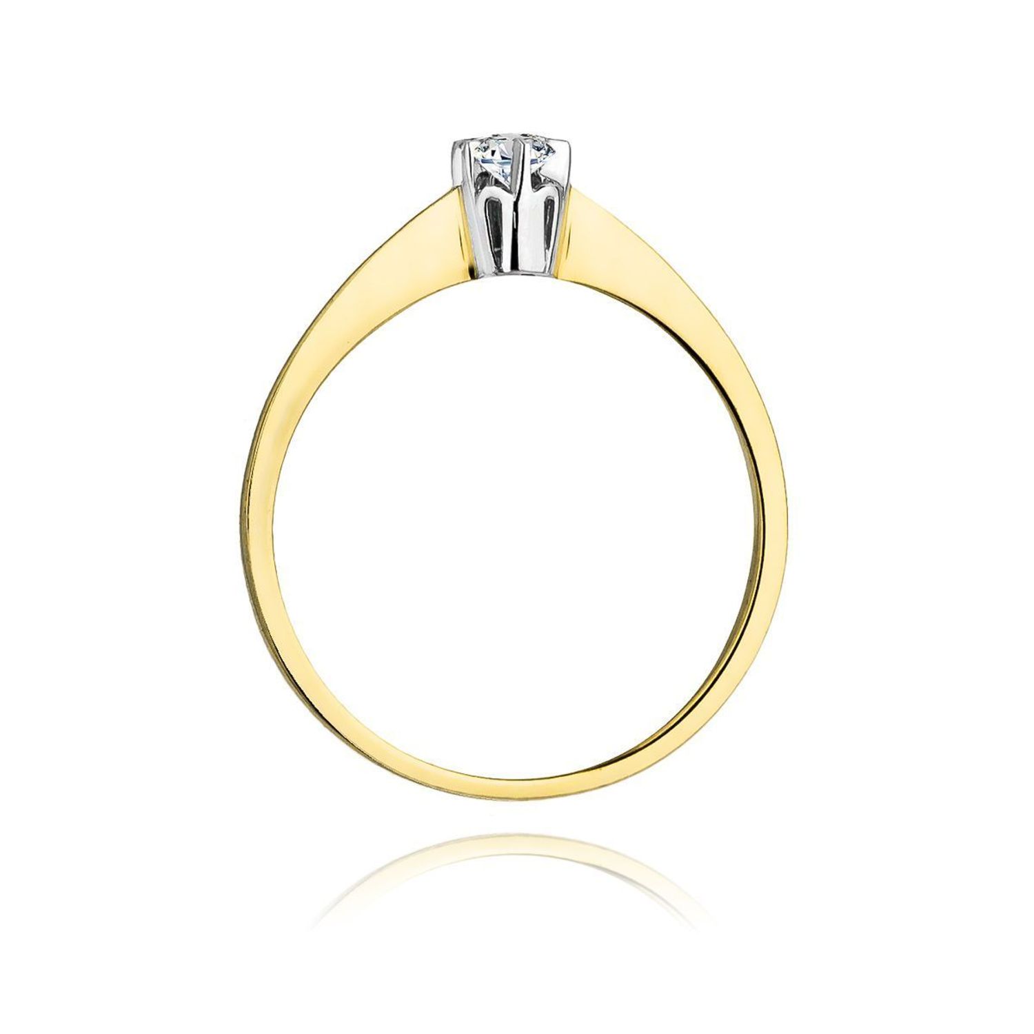 Złoty pierścionek damski 585 z Jednym centralnym Diamentem 0.10 ct 1.jpg