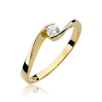Złoty pierścionek damski 585 Diament otulony ciepłym złotem 0,13 ct DIAPRSW160Z585B0.13  Pierścionek z żółtego 14 karatowego złota z Diamentami, idealny prezent dla każdej kobiety. Możliwość zamówienia Twojego Rozmiaru..jpg