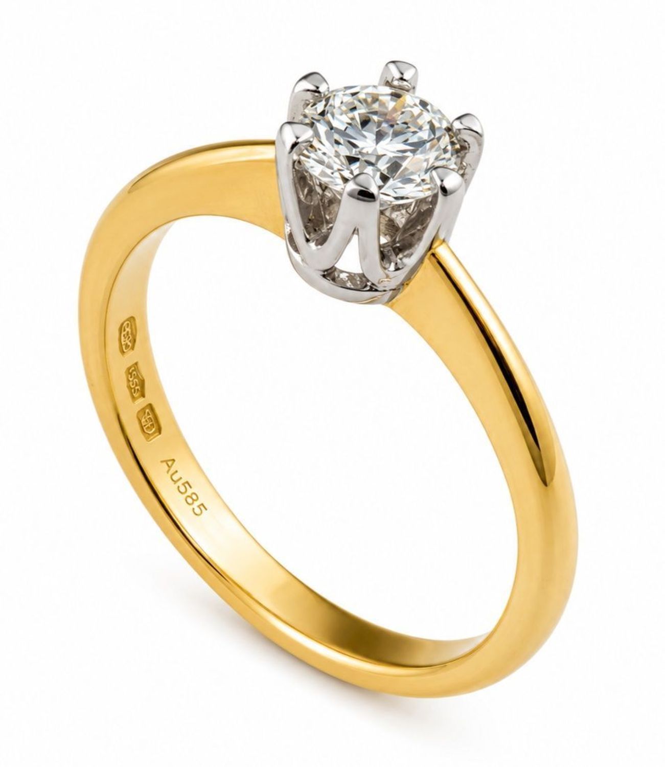 Pierścionek damski złoty 585 z diamentem 0,70 ct FVS2  Rozmiar 18cz.jpg