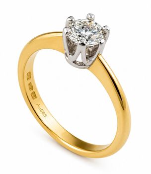 Pierścionek damski złoty 585 z diamentem 0,70 ct FVS2  Rozmiar 18cz.jpg
