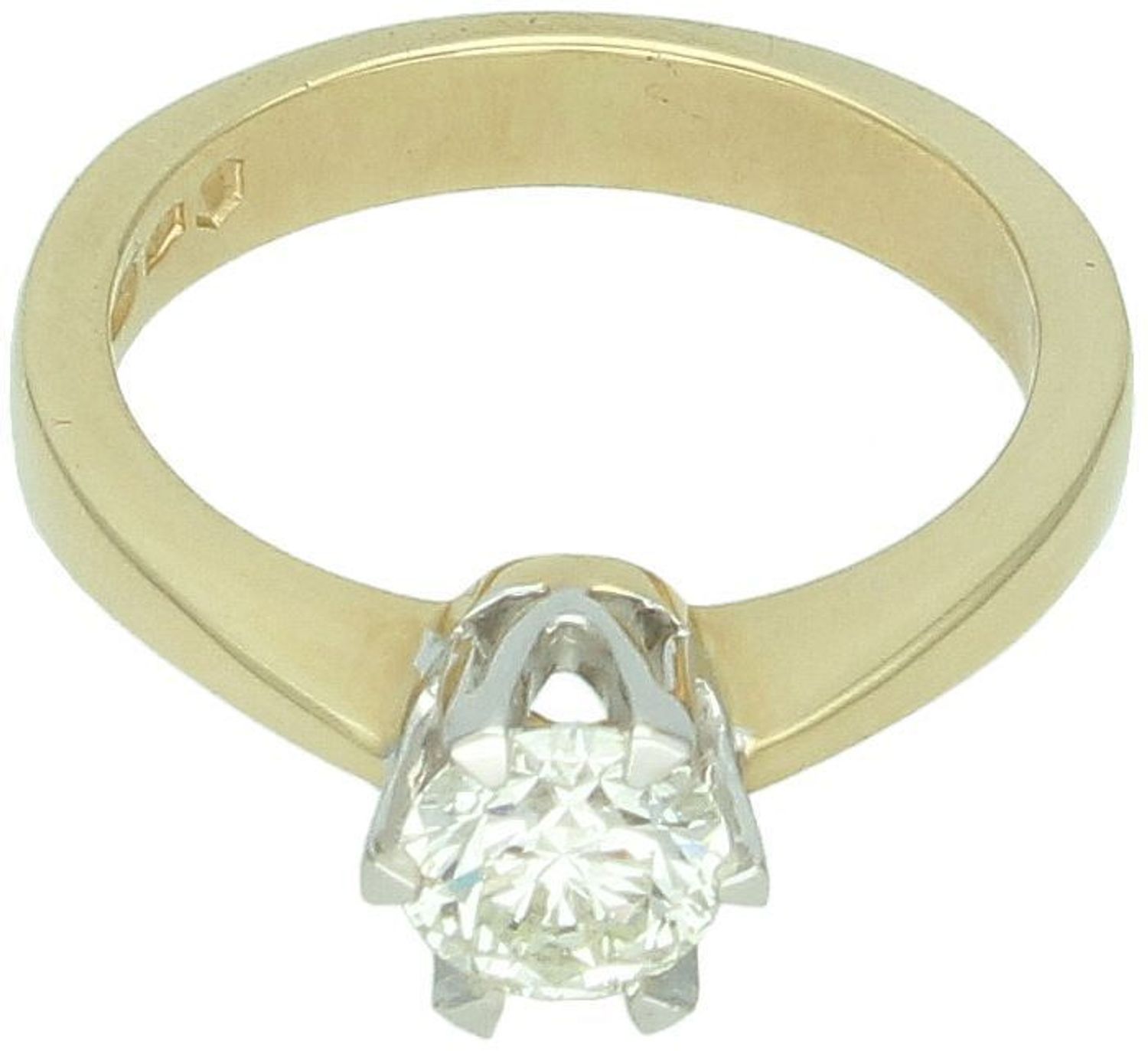 Ekskluzywny pierścionek damski ze złota próby 585 z diamentem 1,00 ct o barwie H i czystości SI2. Waga 5,61 g. Idealny wybór na zaręczyny lub prezent.1.jpg