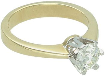 Ekskluzywny pierścionek damski ze złota próby 585 z diamentem 1,00 ct o barwie H i czystości SI2. Waga 5,61 g. Idealny wybór na zaręczyny lub prezent.2.jpg